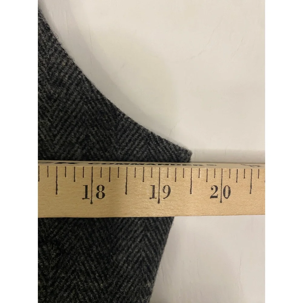 J.Crew Mens Herringbone Wool Blend Vest Gray Charcoal Size M Preppy Academia